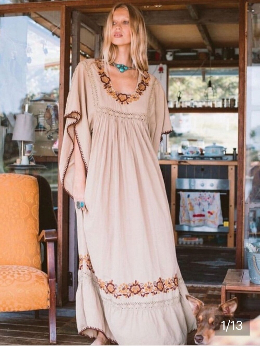 Chasing Unicorns Craftan Maxi Dress | Size Medium | Boho Festival Style